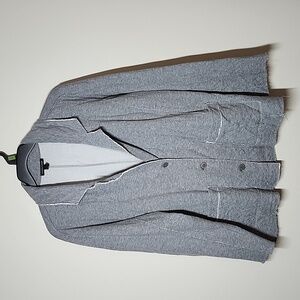 Eileen Fisher 3 Button Sweatshirt Blazer Distressed Organic Cotton Womens 1XL
